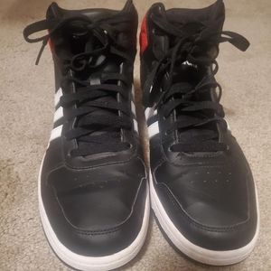 Black and Red High Top Adidas